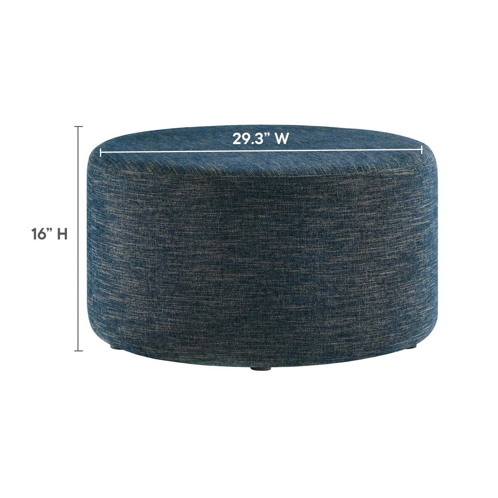 Modway Large 29" Round Woven Heathered Fabric Upholstered Ottoman