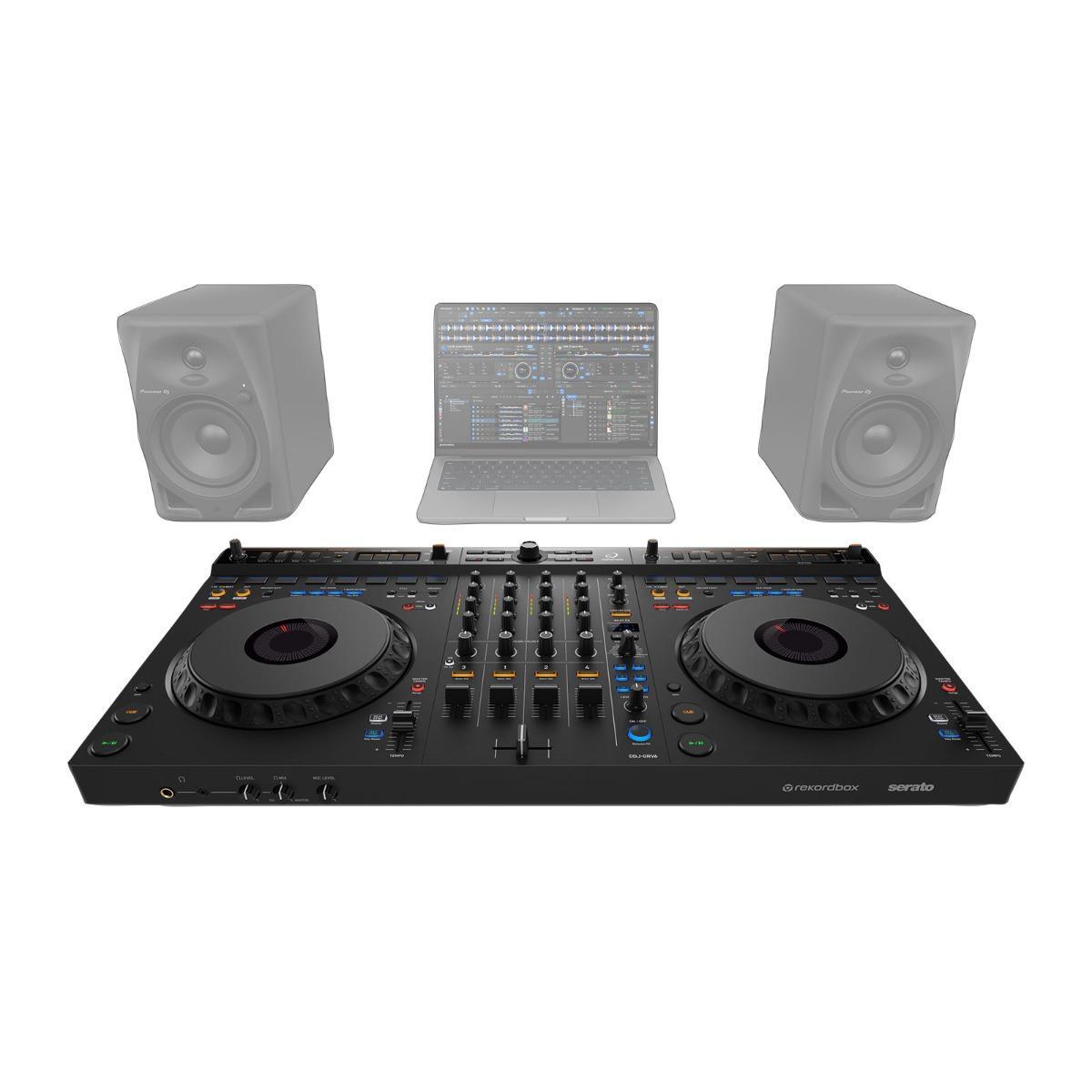 AlphaTheta DDJ-GRV6 4-Channel Stem Rekordbox Serato DJ Controller, Road Case