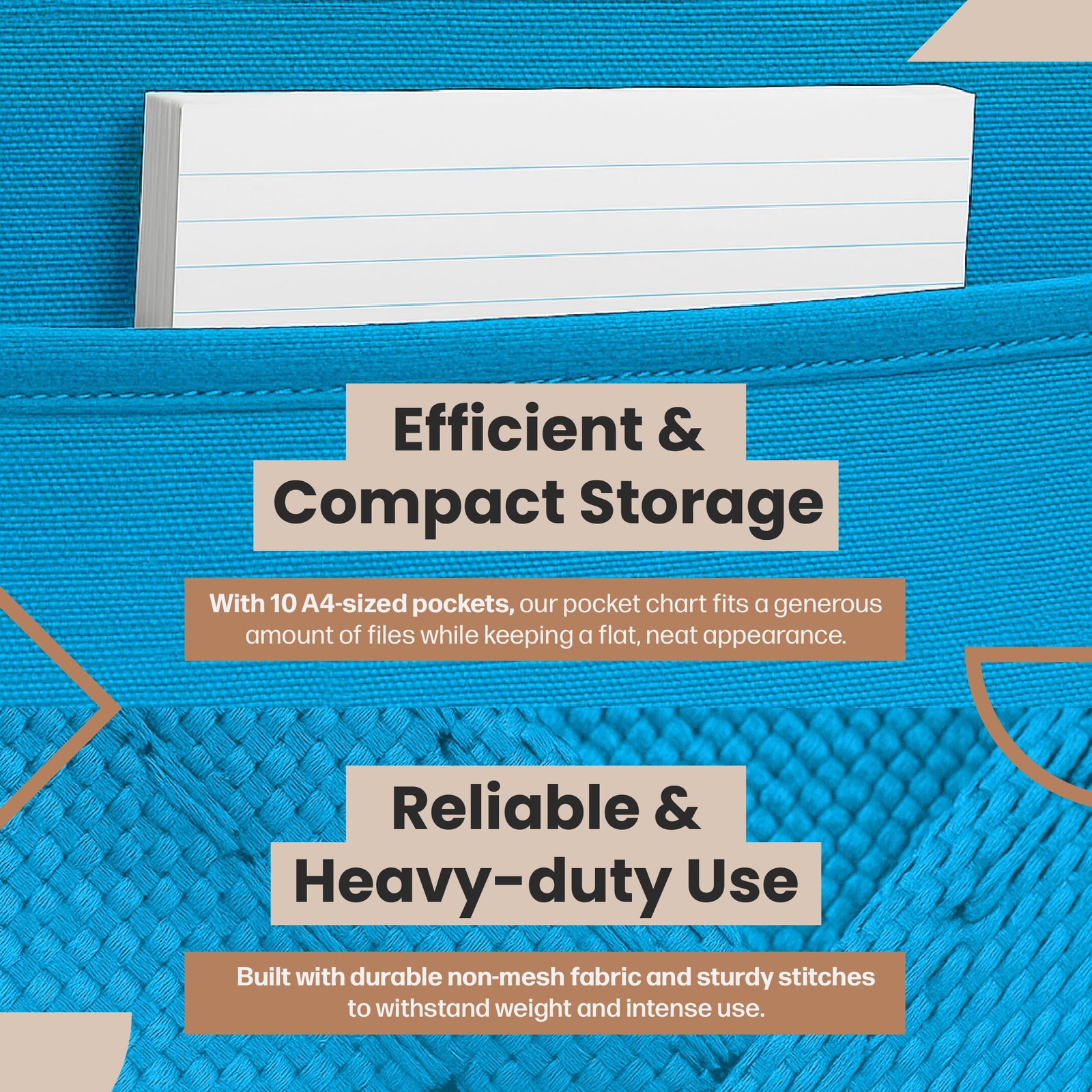 Clear Blue 10 Pocket Storage Organizer Chart For Classroom Hanging Wall File