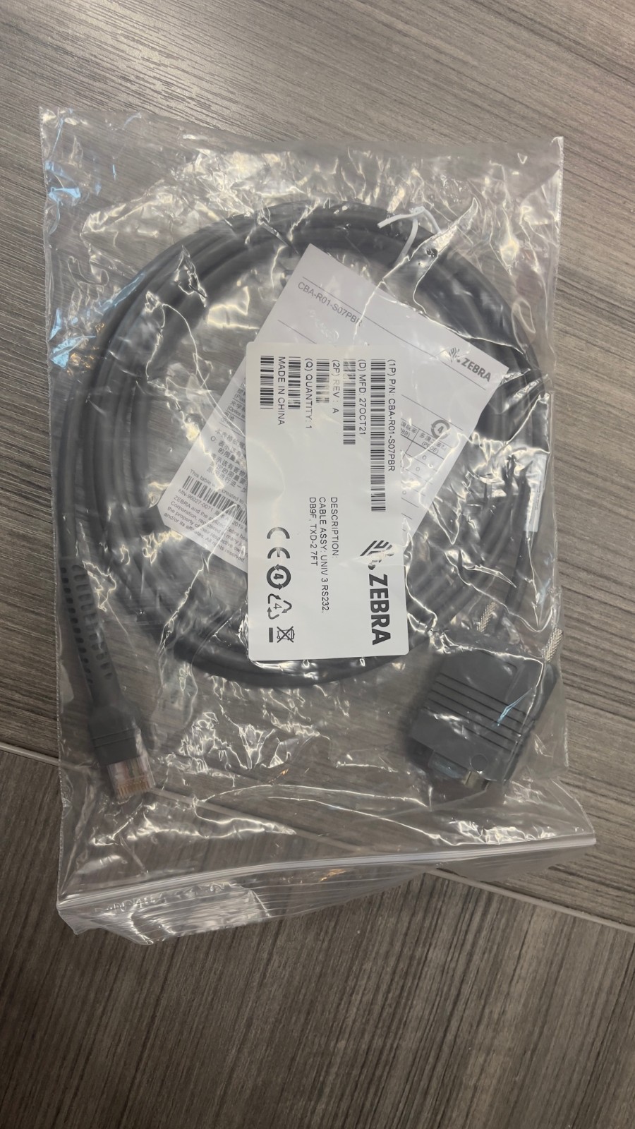 Zebra CBA-R01-S07PBR Shielded USB Data Transfer Cable RS2332 7' Length