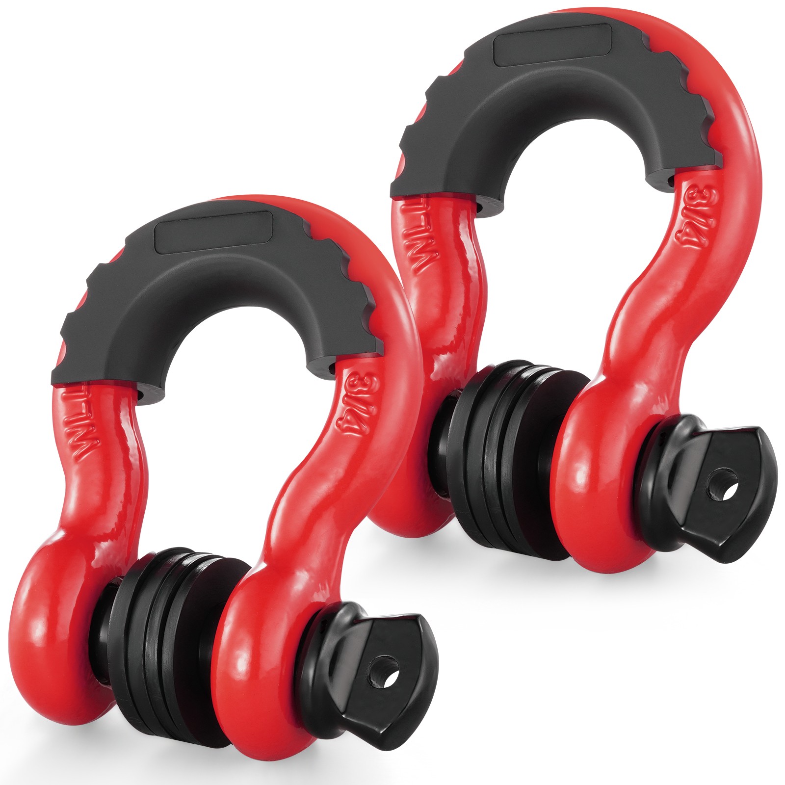 2 Pack 3/4" D Ring Shackle with 7/8" Pin Heavy Duty 62832lb Break Strength