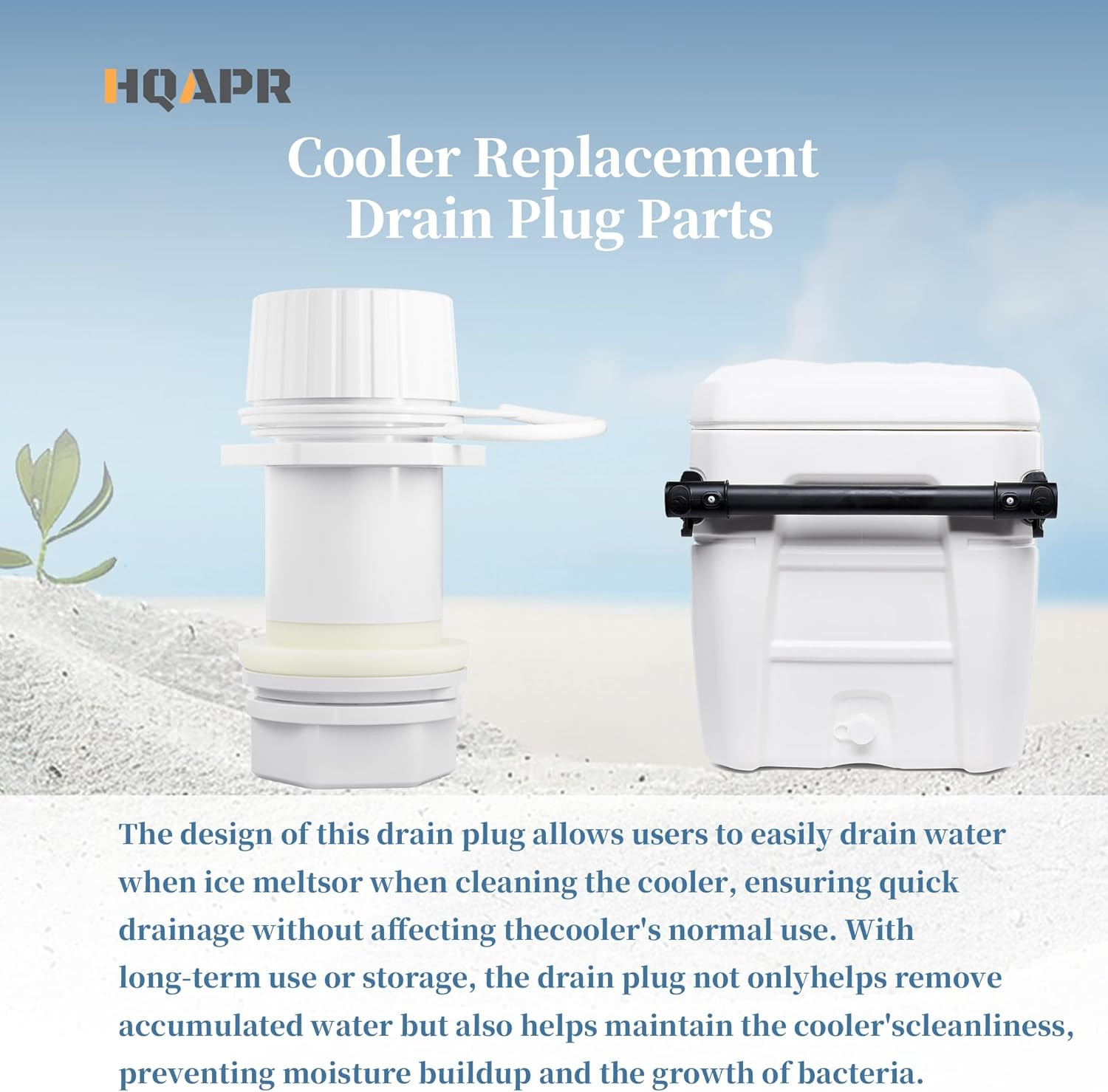 Threaded Drain Plug with Plastic Tethered Cap for Cooler,Compatible with Igloo 5