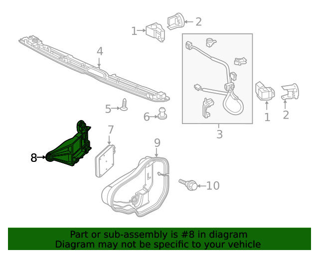 Genuine Honda Blind Spot Detection System Warning Sensor Bracket 36932-THR-A12