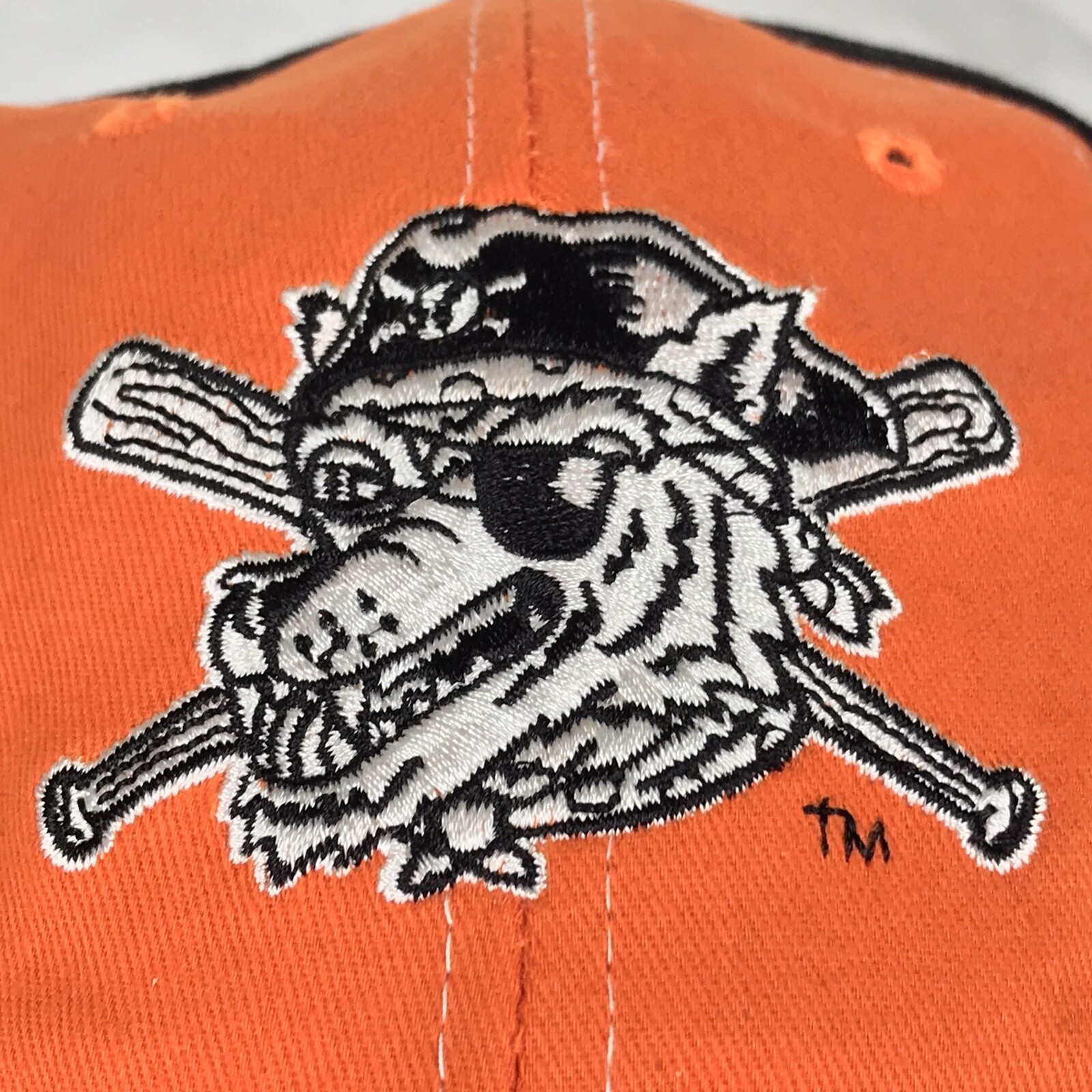 Erie Sea Wolves Orange Black Minor League Vintage Adjustable StrapBack Cap