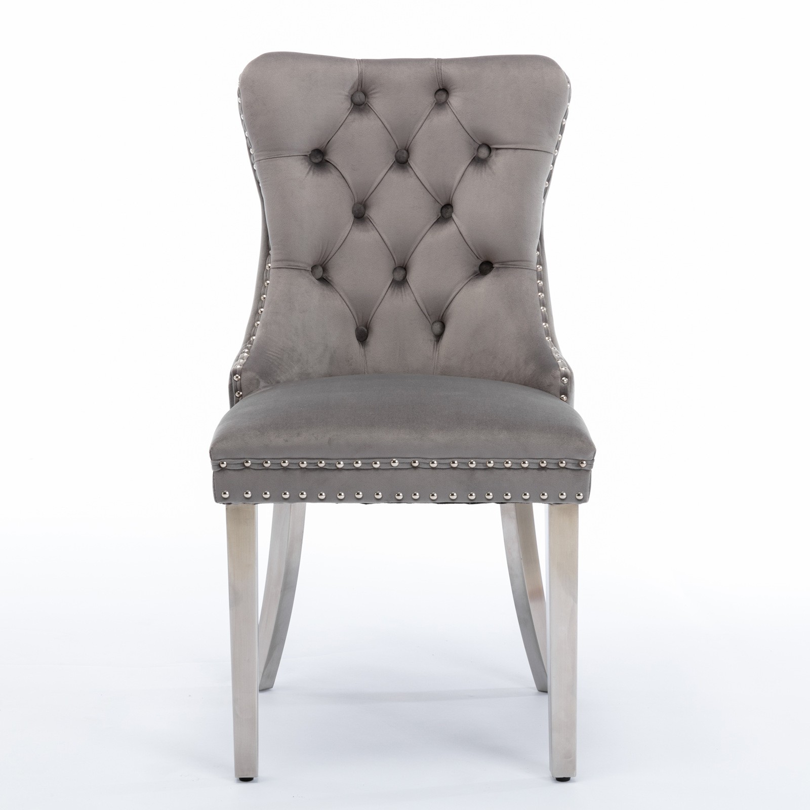 Set of 2 Modern High-end Tufted Dining Chair Velvet Upholstered Kitchen Chair