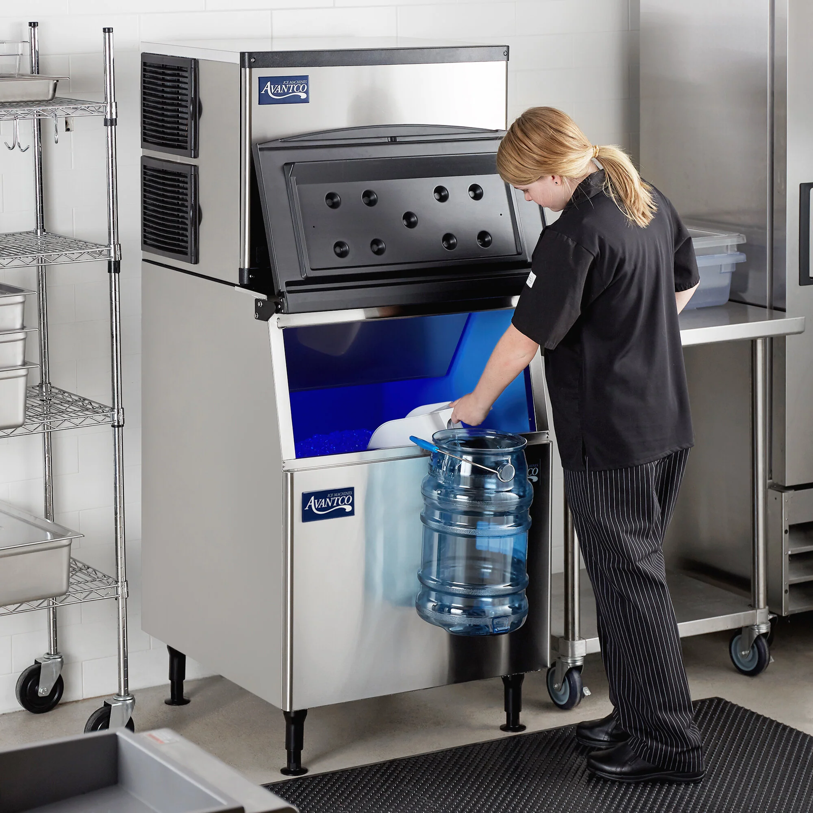 30" Air Cooled Modular Full Cube Ice Machine with Bin - 397 lb.