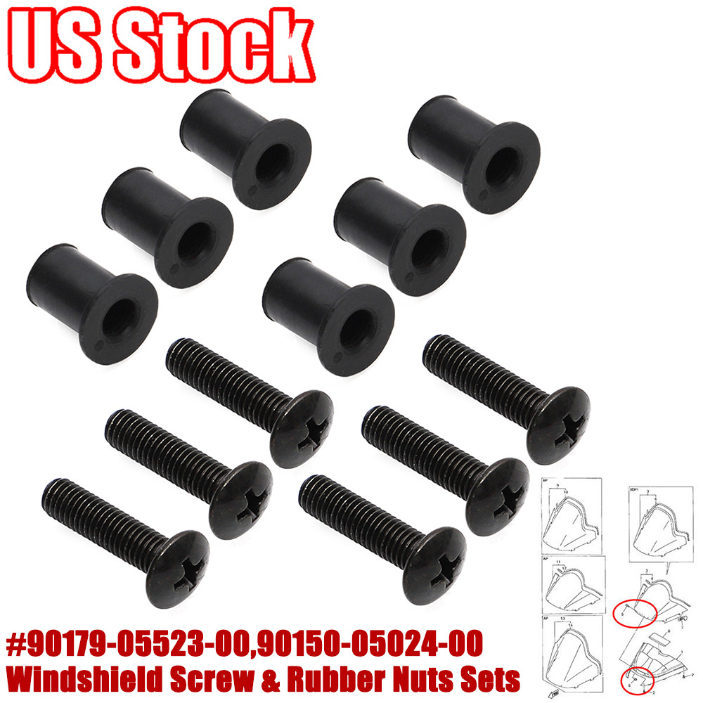 Windshield Screw & Nuts Pack for Yamaha Snowmobile 90150-05024-00 / 90179-05523