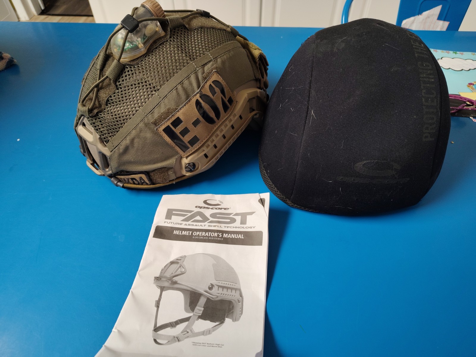 USMC Ops Core Fast XP Coyote (L) With S&S Precision Manta Strobe & Padded Cover