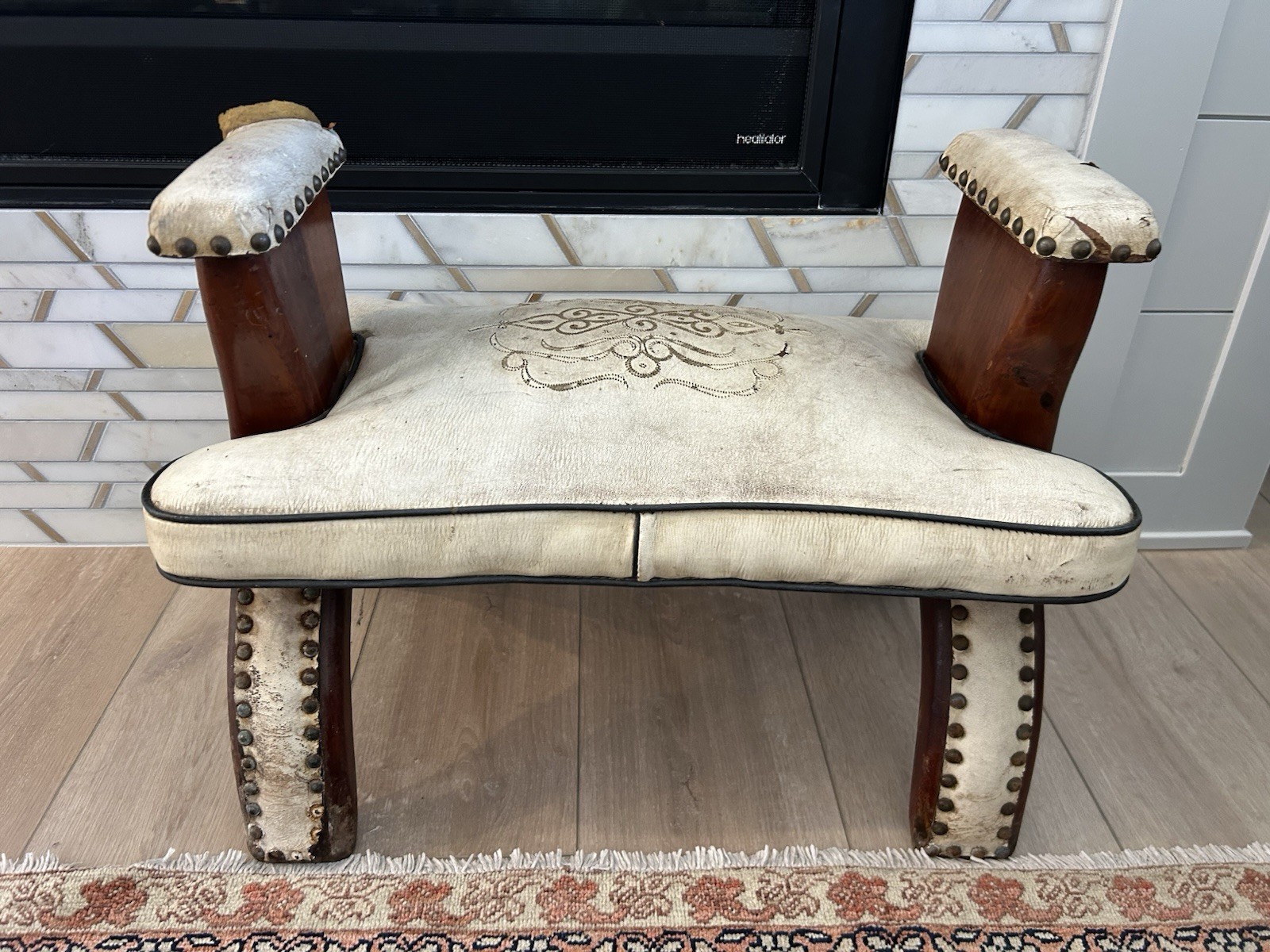 Antique Vintage Camel Saddle Stool AS IS