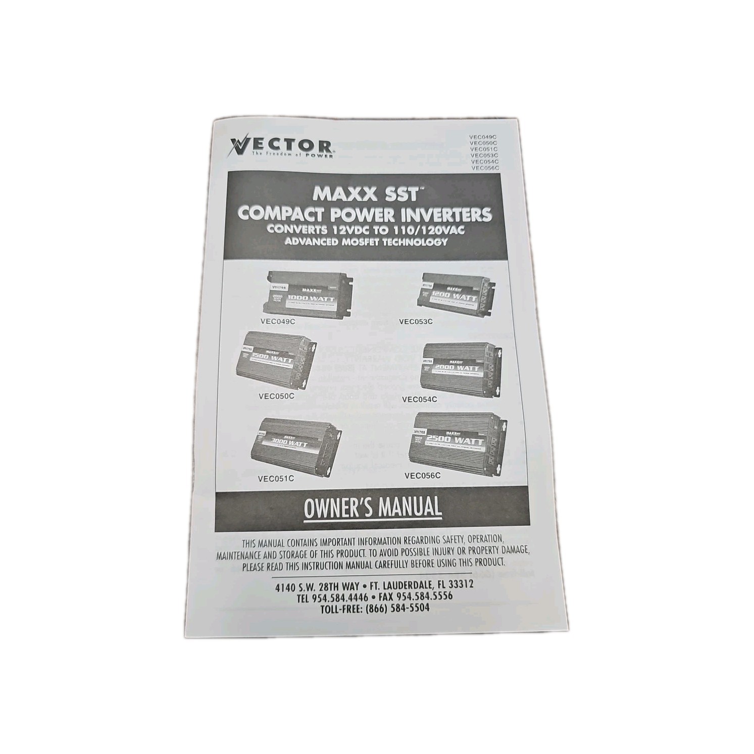 Vector 1200 Watt Power Inverter Without Cable ONLY UNIT