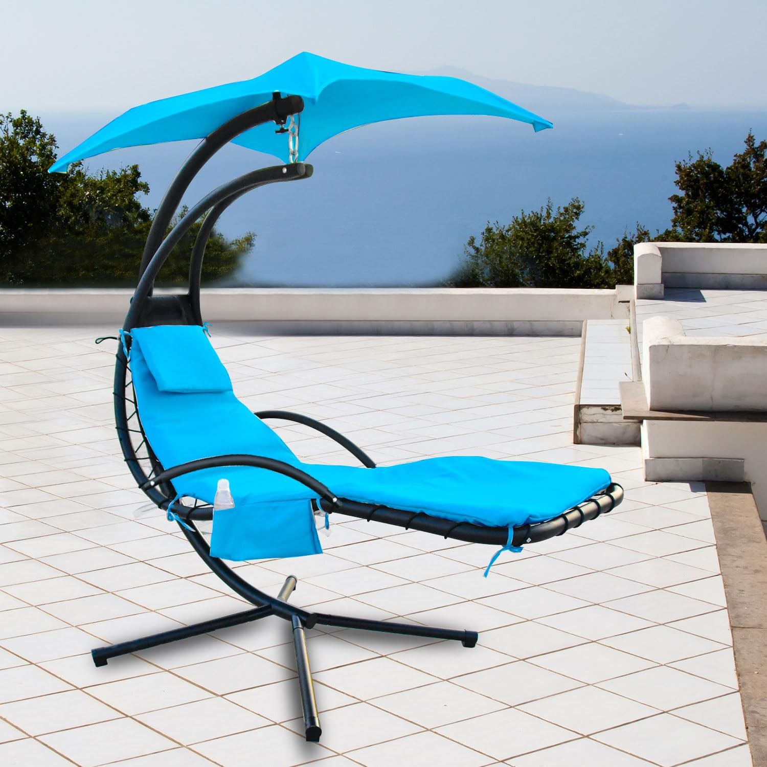 Outdoor Hanging Lounge Chair Replacement Cushion Cover and Umbrella Fabric, S...