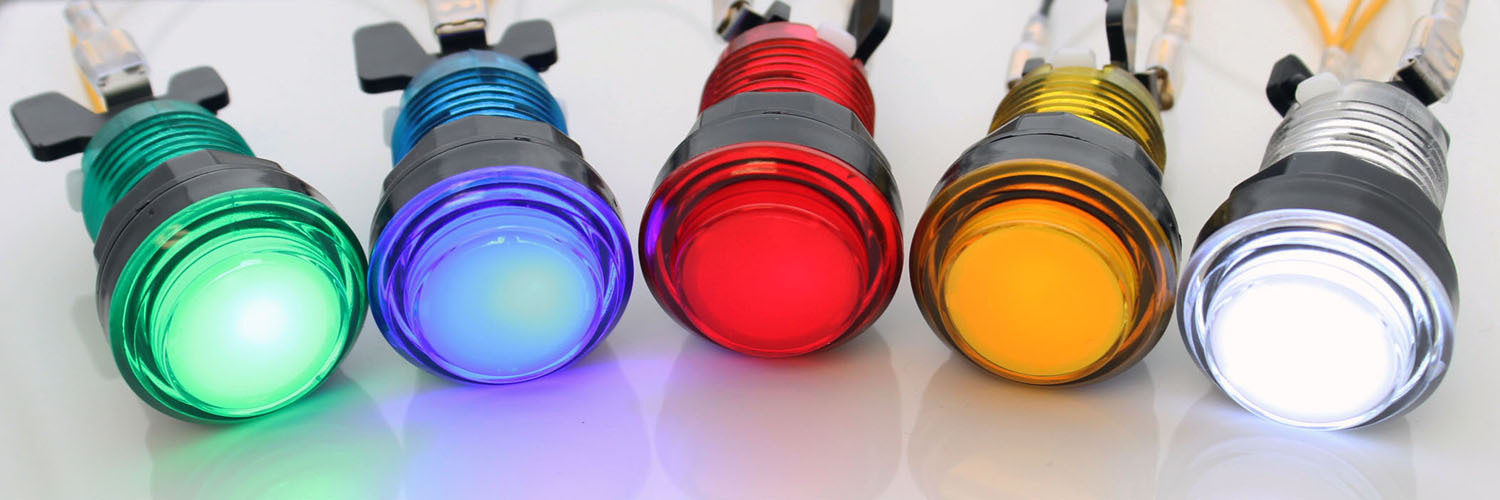 Yellow LED Arcade Pushbutton with Translucent Bezel