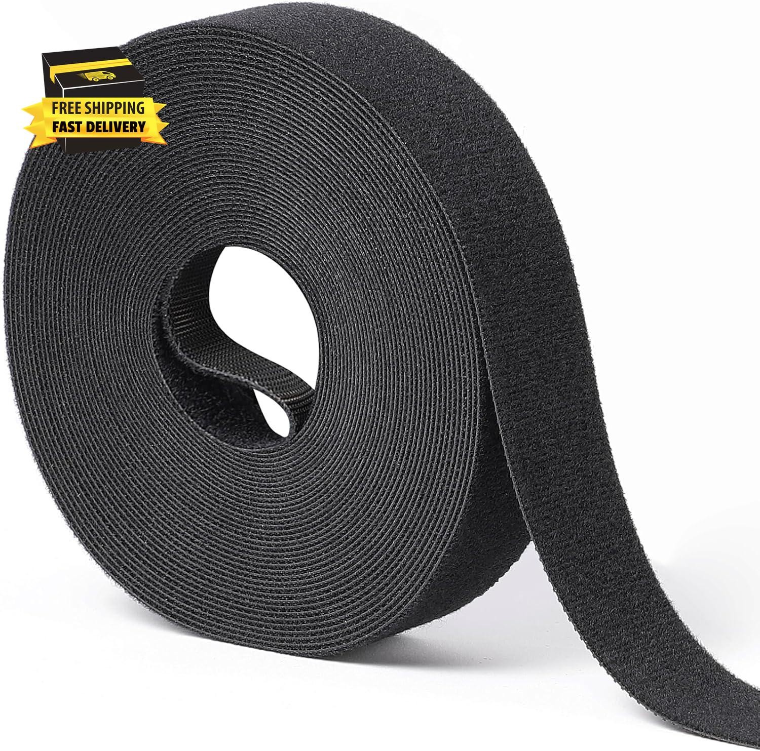 1 in X 30 Ft Hook and Loop Roll | Double-sided Strips, Self-gripping Straps | Re