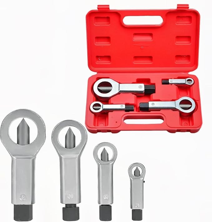 4PCS Nut Splitter Breaker 9-27mm Nut Remover Extractor Adjustable Cracker Tools