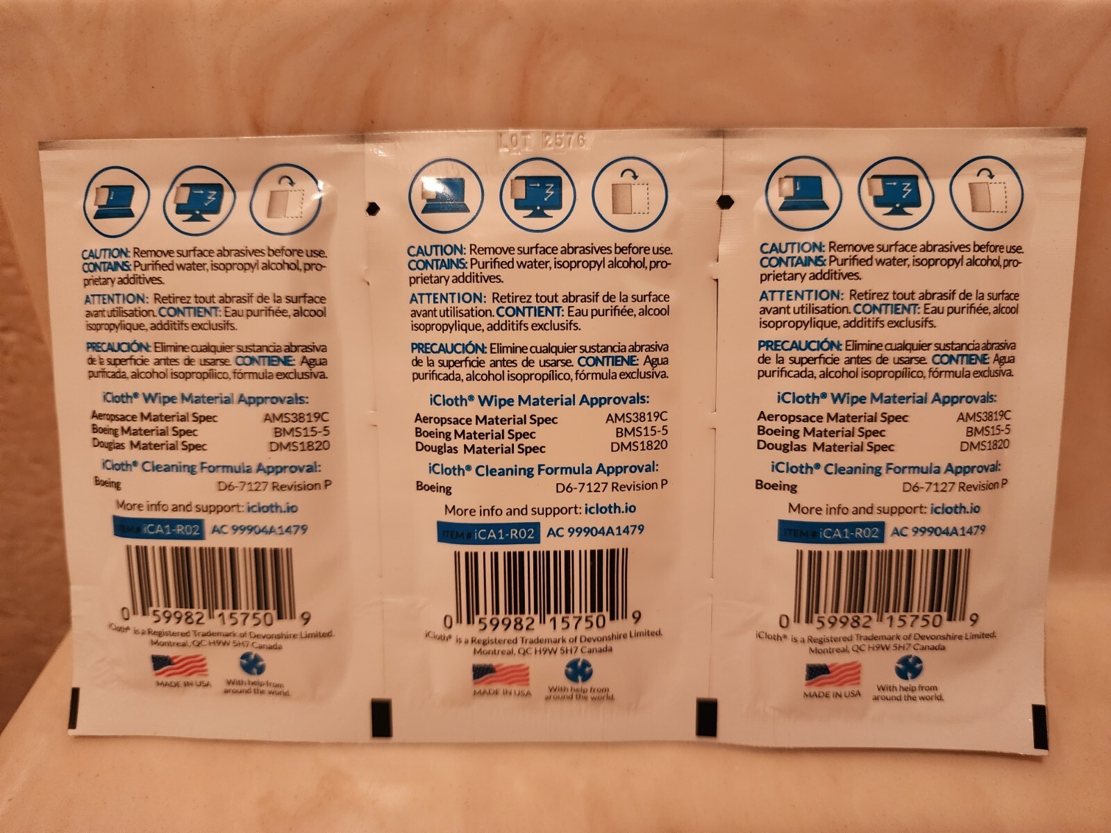iCloth Screen Cleaning Wipes 3 Pack - FREE SHIPPING