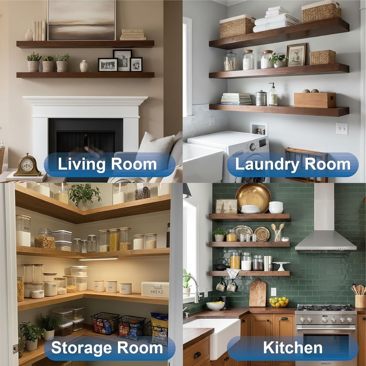 12 Pack6 OR 8 inch Floating Shelf Bracket, Hidden Brackets Concealed Blind Shelv