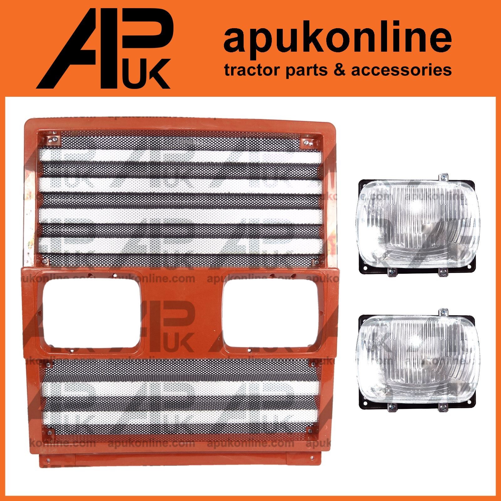Front Grille & Headlight Lamp Kit for Fiat 55-90 60-90 65-90 70-90 80-90 Tractor