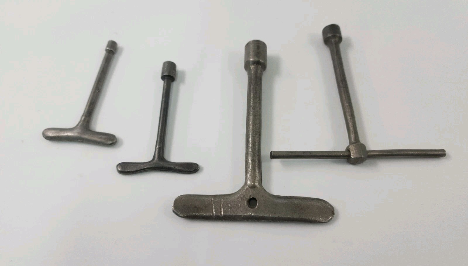 (4) Vintage T-Handle Square Nut Wrenches - 1/8" 1/4" 5/32" 5/16" Machinist Tools