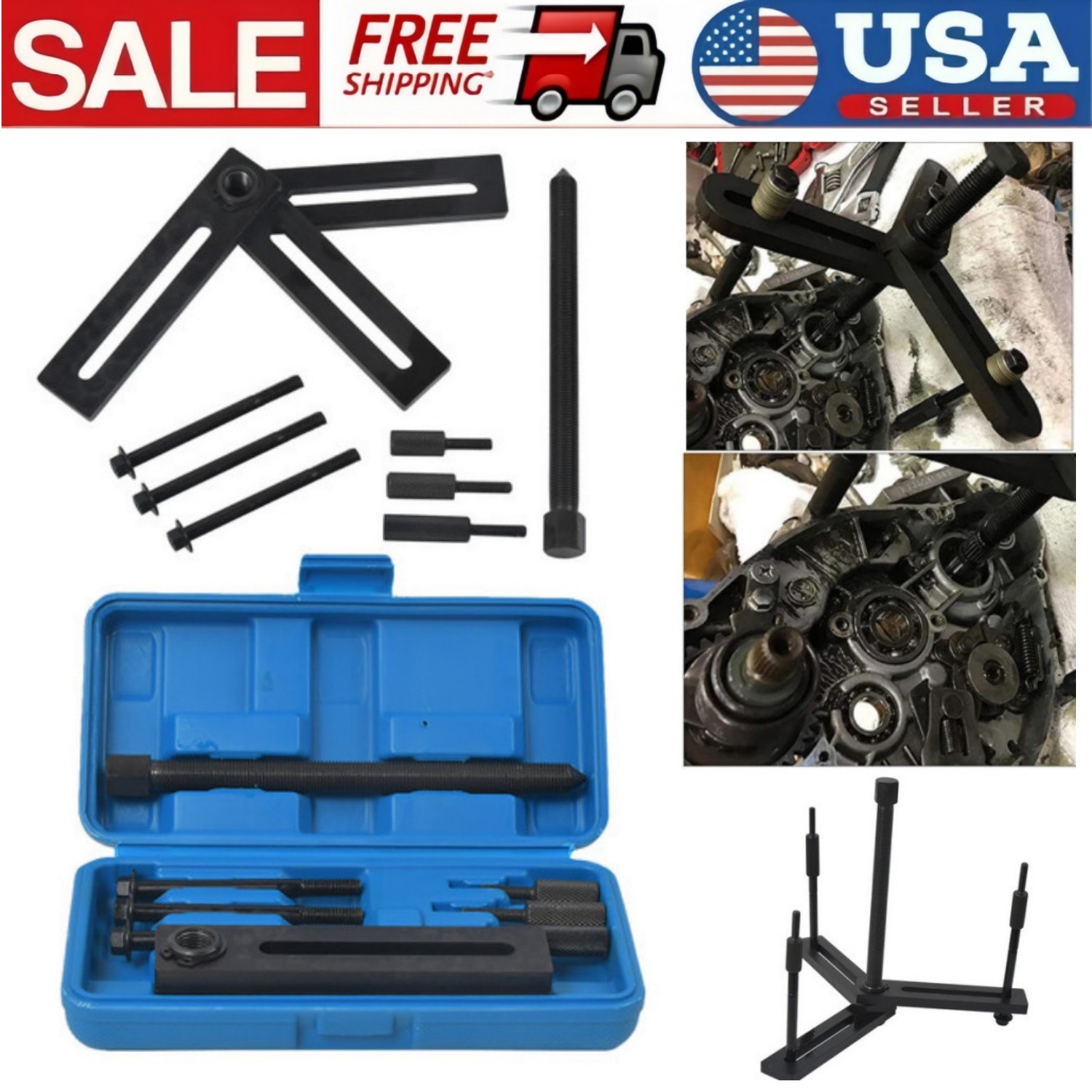Crank Case Splitter Separator & Crank Puller Installer Tool Dirt Bike ATV Steel!