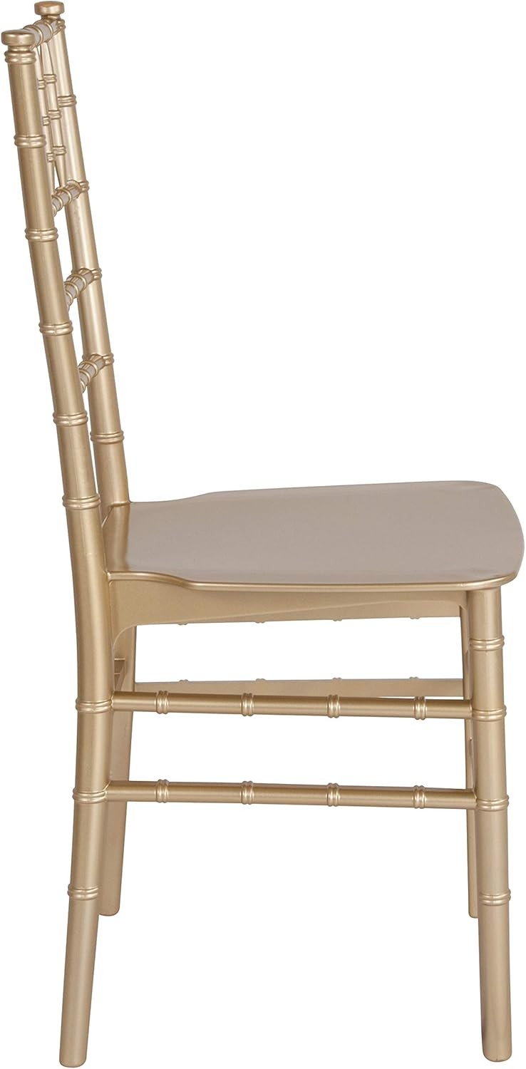 2 Pack HERCULES Series Gold Resin Stacking Chiavari Chair