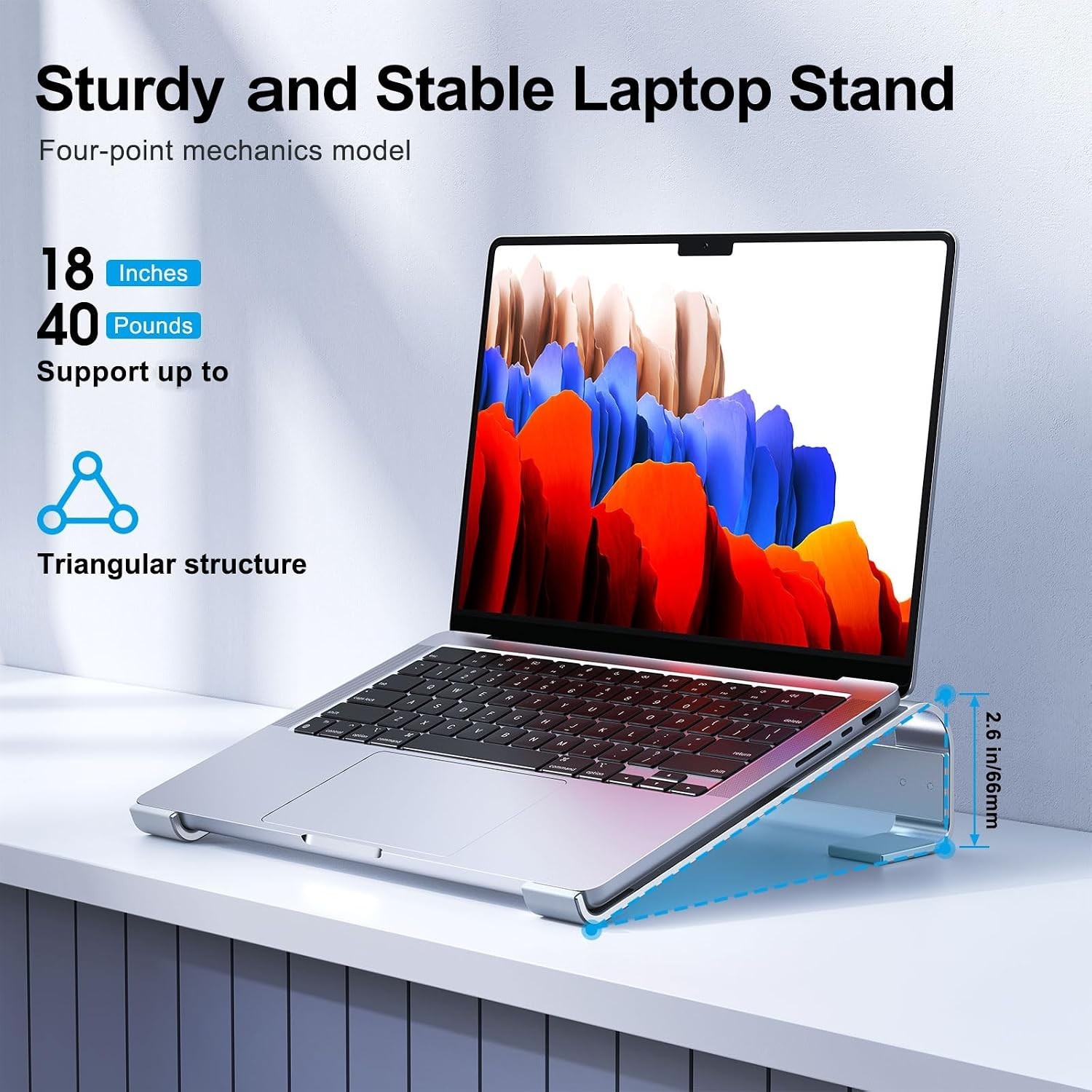 Laptop Stand for Desk, Aluminum Laptop Riser, Ergonomic Computer Stand Compat...