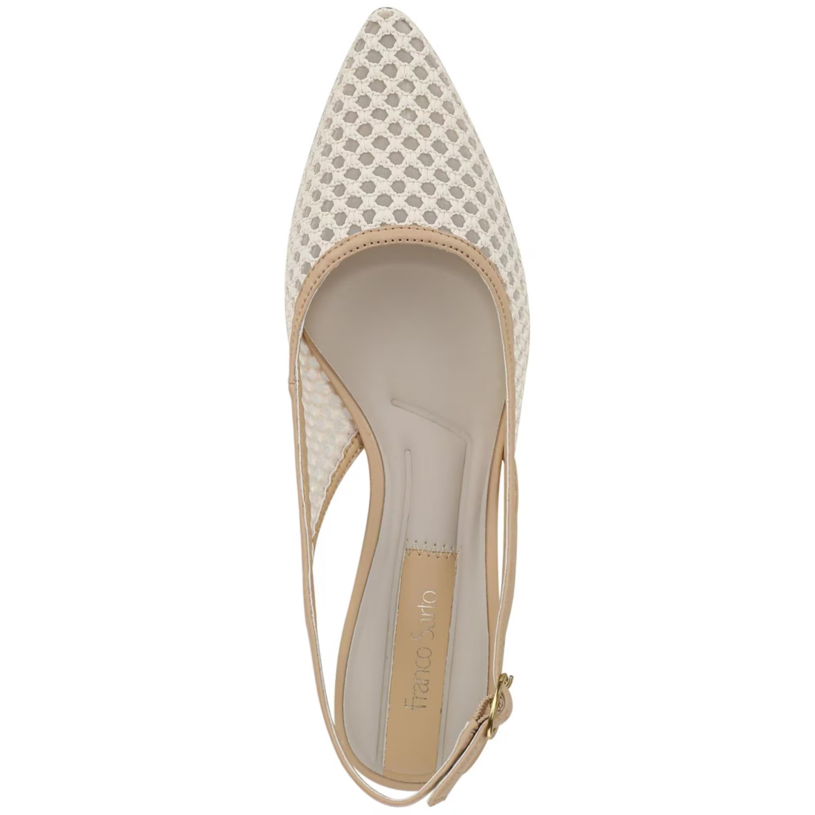 Women's Franco Sarto Pura Pointed Toe Slingback Pumps Soft Blush Leather