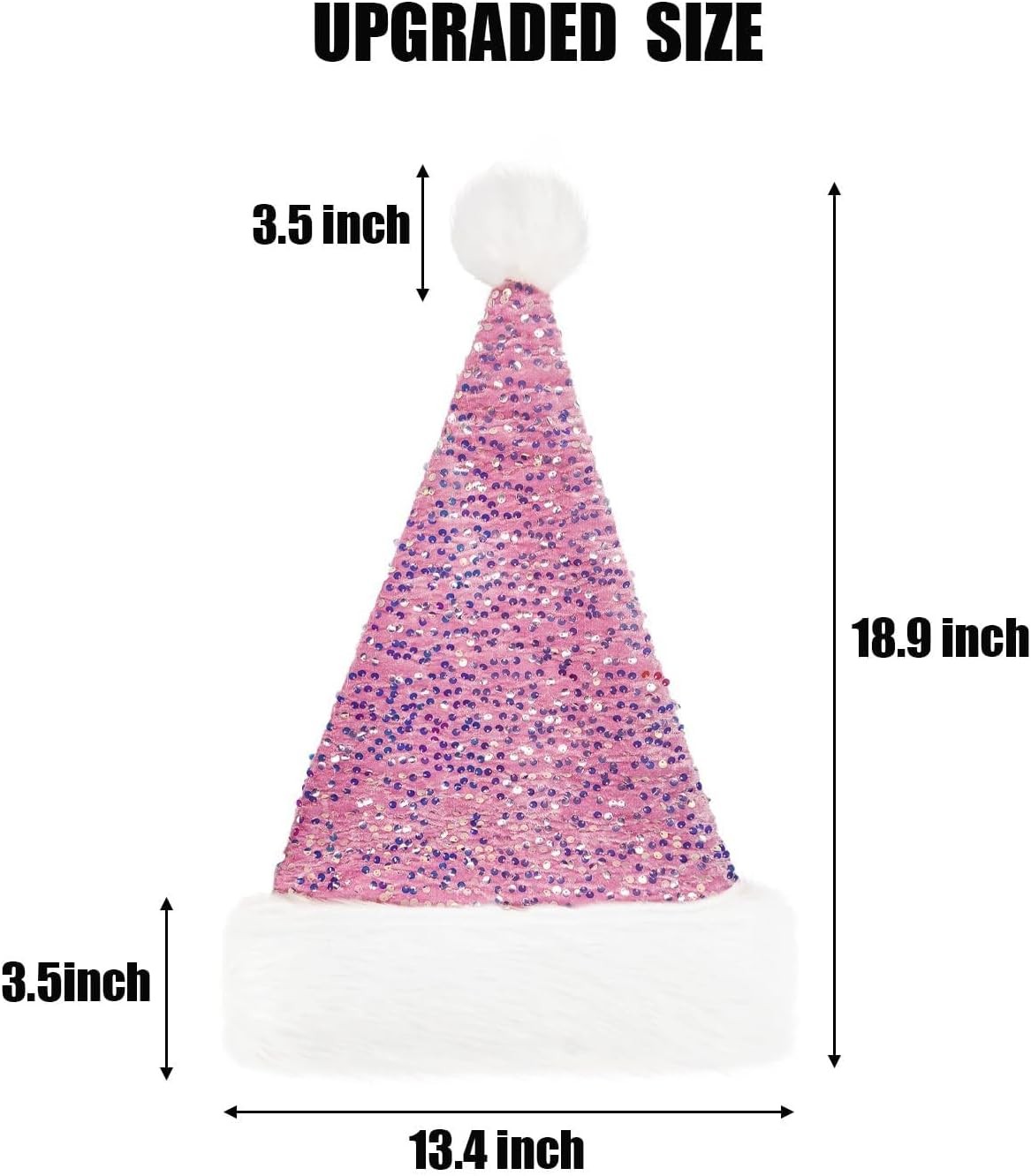 Sequin Santa Hat for Adults Christmas Holiday Party Accessory, Festival Headwear