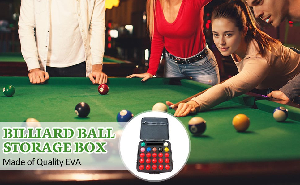 Pool Ball Carrying Case Billiard Ball Storage Box Hard Case Container