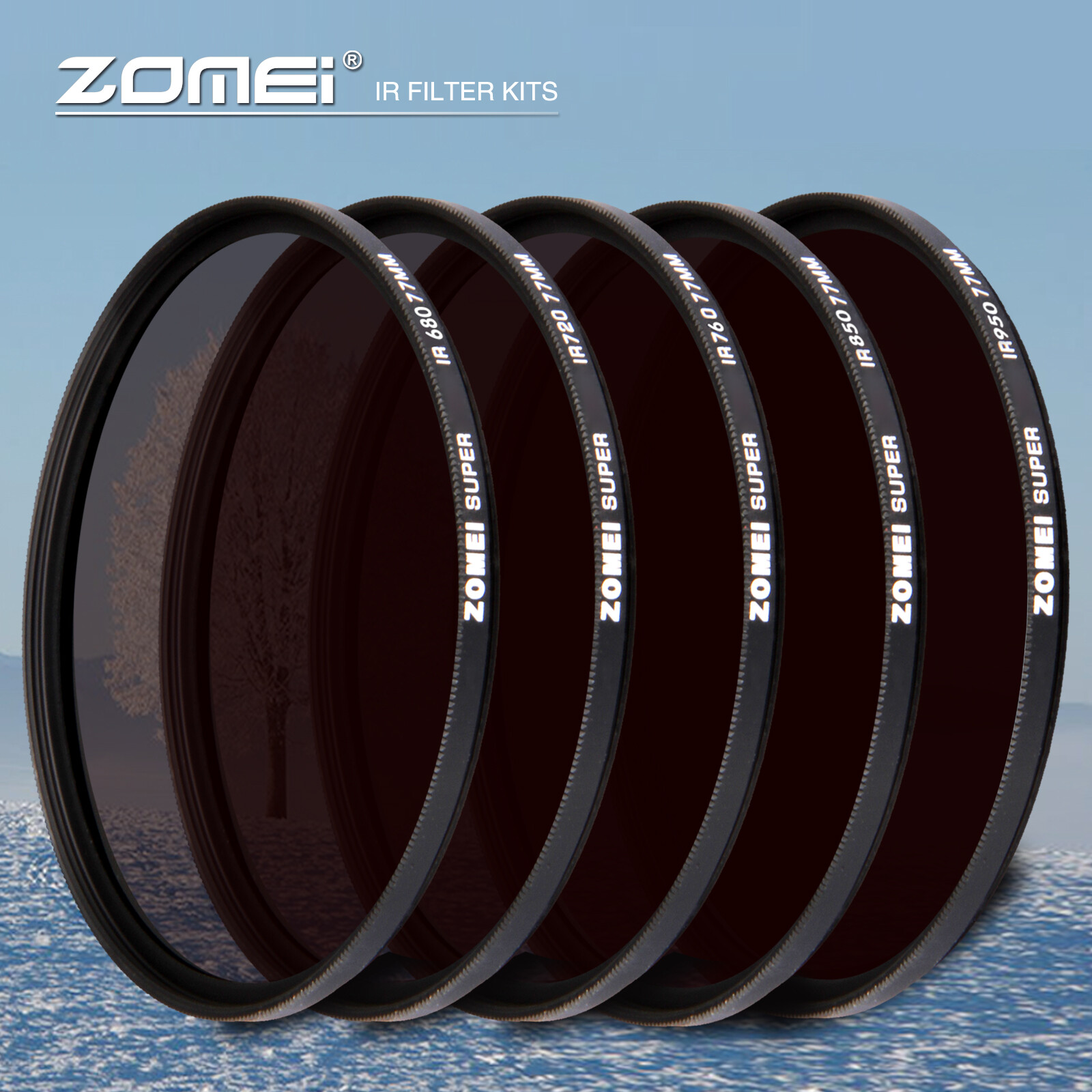ZOMEI 30.5-82mm IR Filter 680nm+720nm+760nm+850nm+950nm X-Ray Infrared Filter