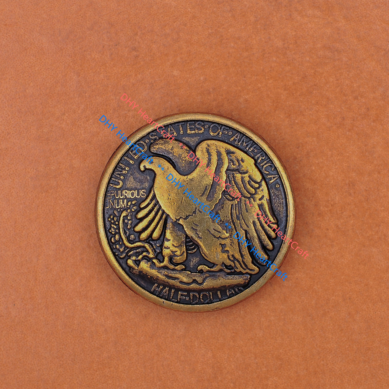 10X Retro Half Dollar Liberty Eagle Replica Leathercraft Conchos Set Screw Back