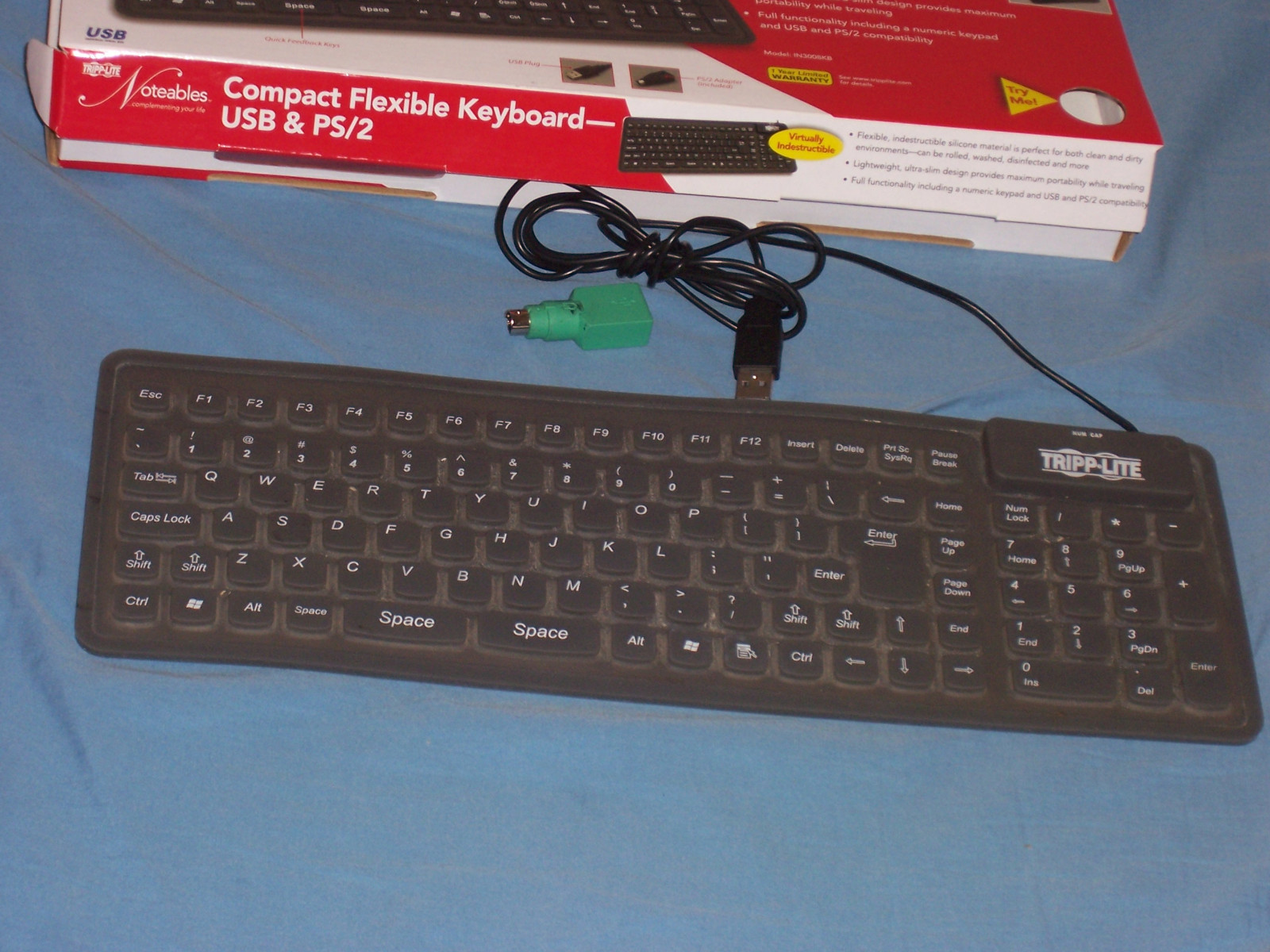 Tripp-Lite IN3006KB Compact Flexible Keyboard - USB & PS/2