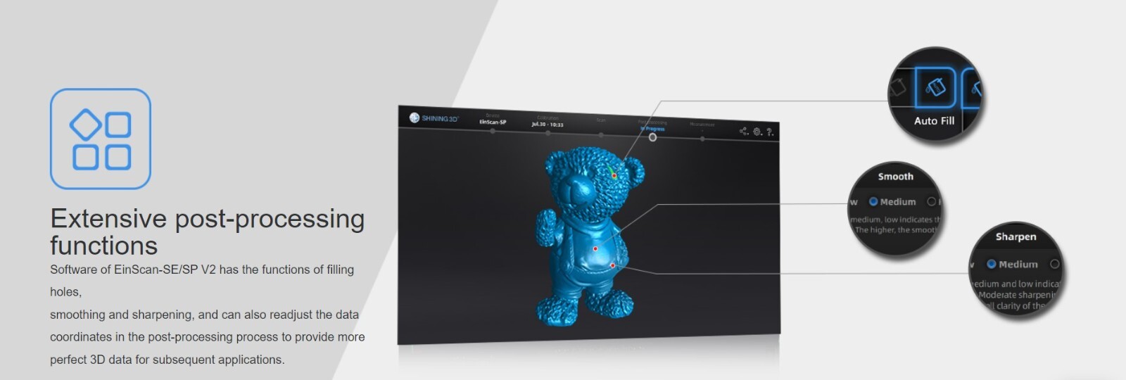 Color 3D Scanner EinScan-SP V2 EXScan Shining3D Edition Tripod For MAC & PC