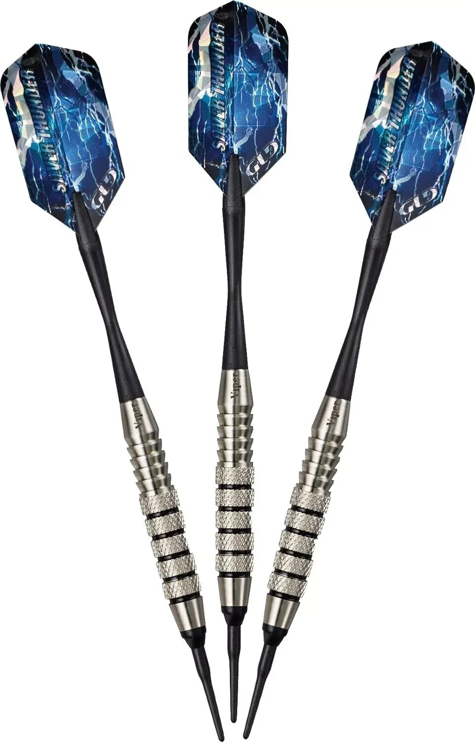 Viper unisex adult Viper Silver Thunder Soft Tip Darts 5 Knurled Bands 18 Grams