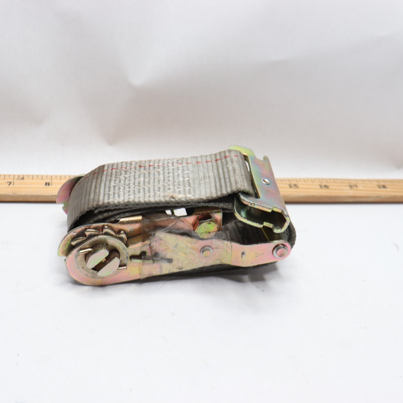 USCC Cargo Control Ratchet Strap Polyester Gray 2" x 4'