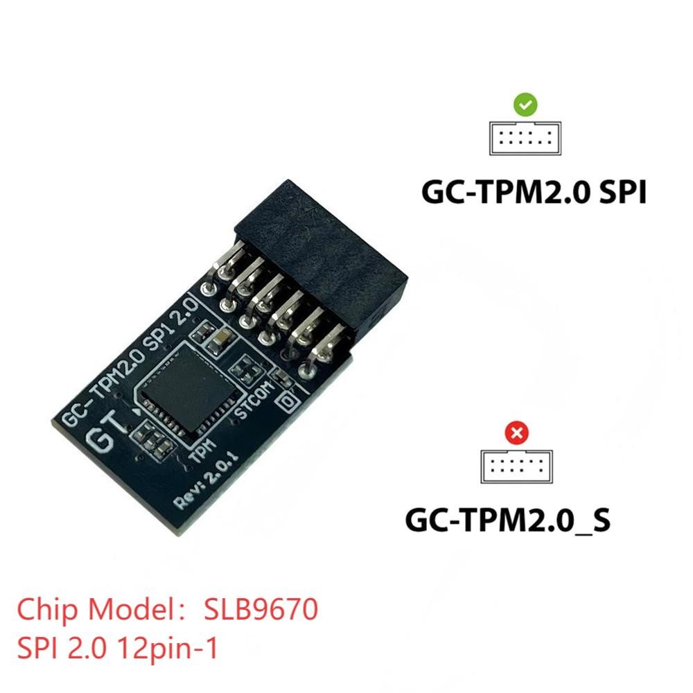 New GC-TPM2.0 (12Pin-1) SPI SLB9670 Module for Gigabyte B650 Gaming X AX Win11US