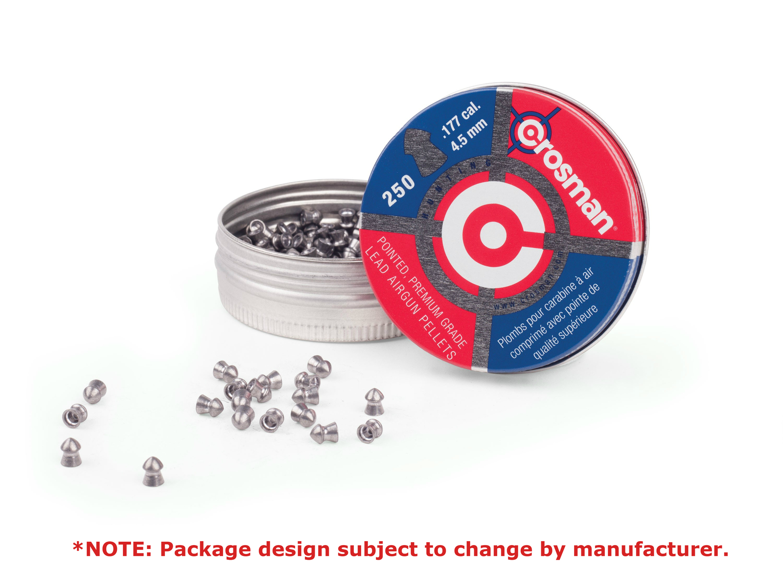 Crosman .177 Caliber 4.5mm Pointed Lead Pellets-Pack of 250-P177