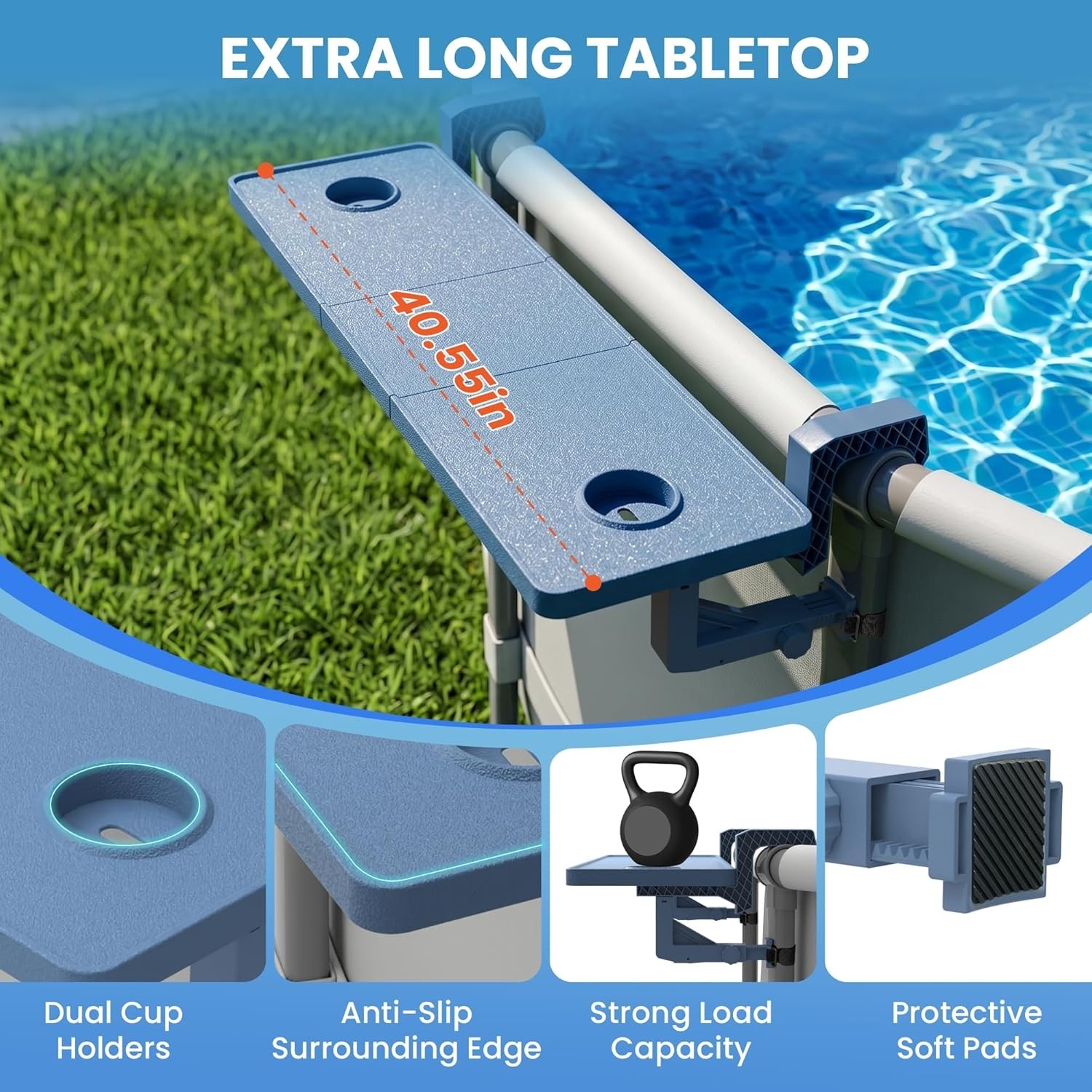 Poolside Bar for above Ground Pool, Outdoor Pool Bar Table for Above-Ground roun
