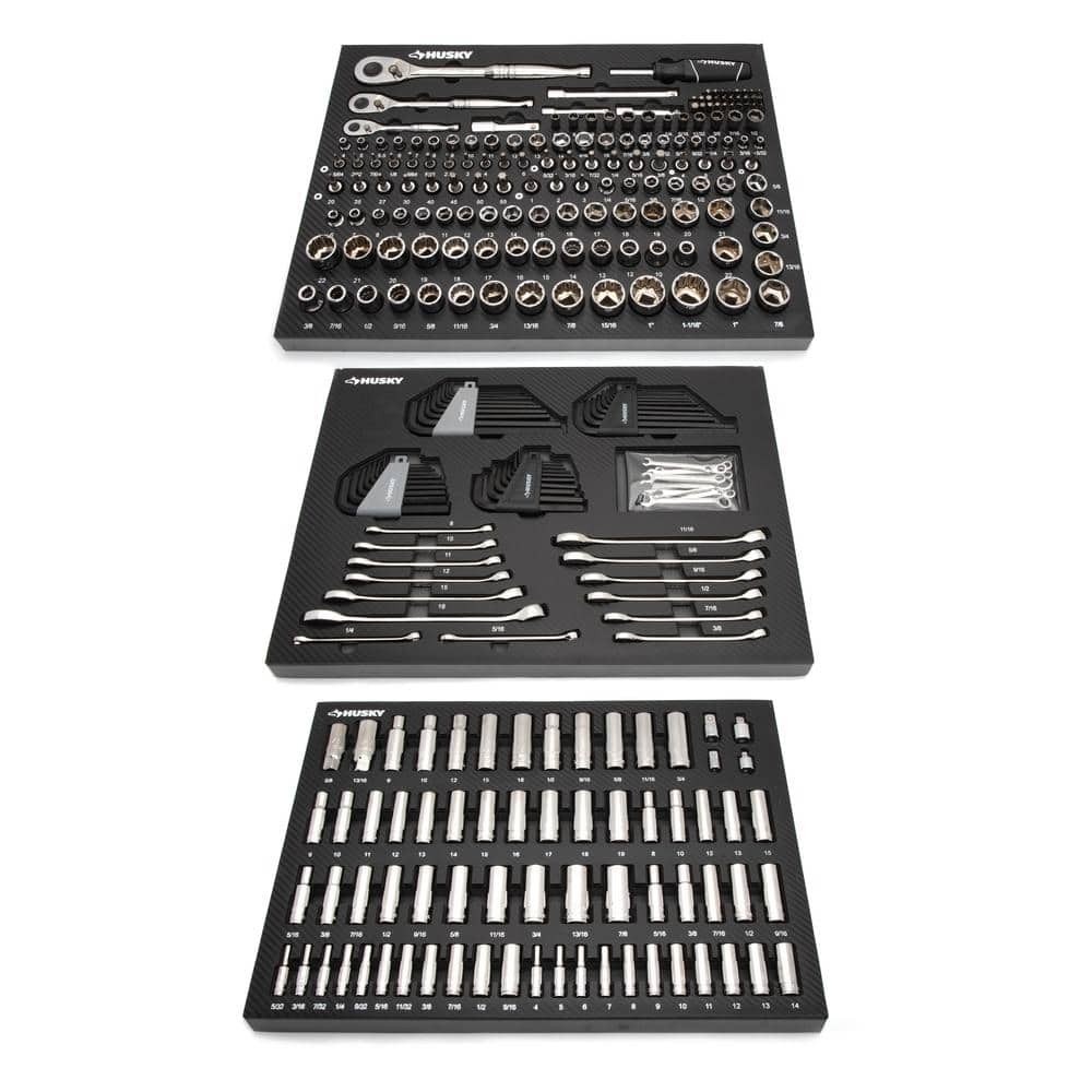 Husky 290-Piece Mechanics Tool Set in EVA Trays