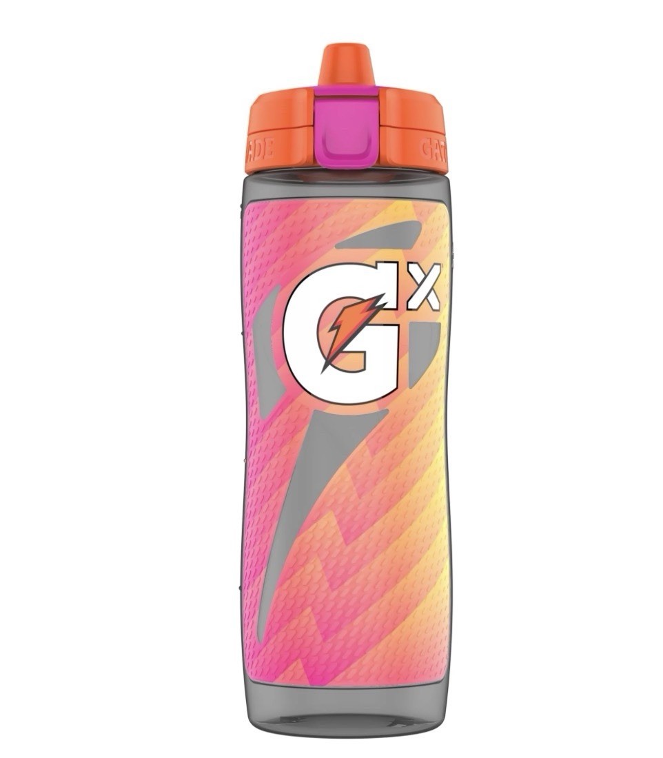 Gatorade GX 30oz Water Bottle Neon Red Squeeze Sports Hydration NEW
