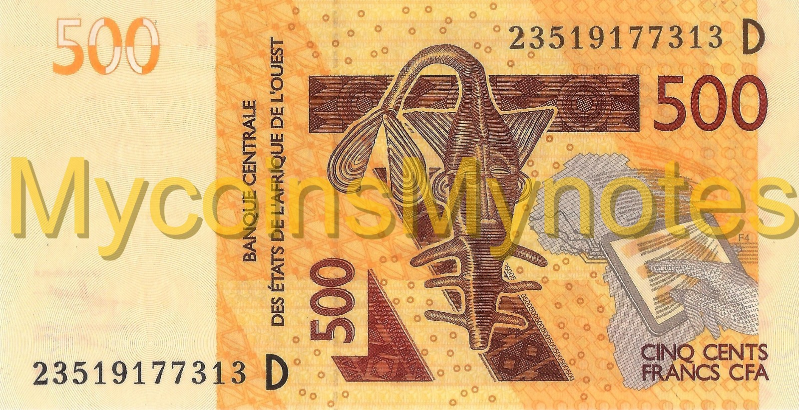 WEST AFRICAN STATES, MALI, 500, 2023, Code D, PNEW, UNC
