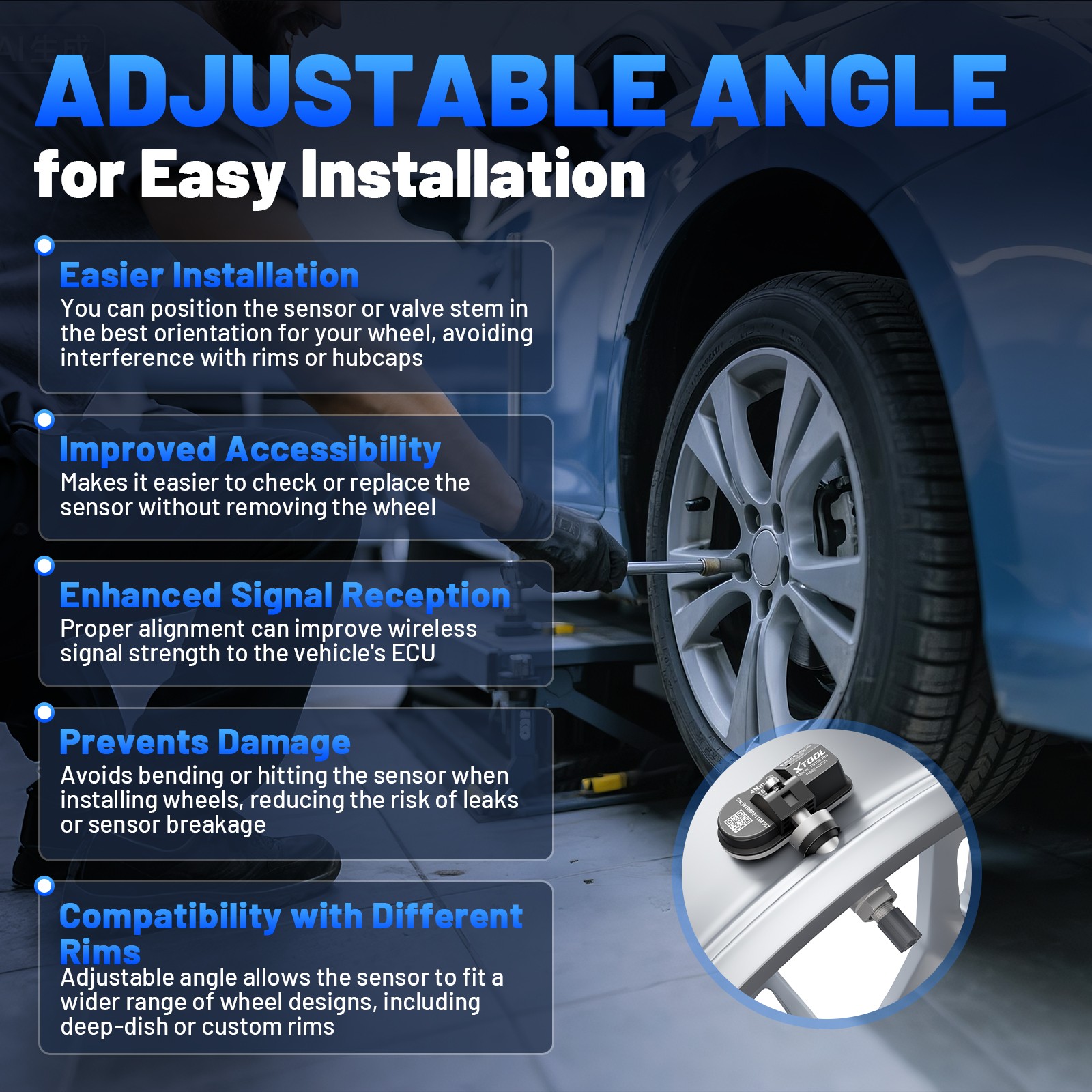 XTOOL TP580 +4PCS TS100 Sensor Programming TPMS Relearn Activate Full Diagnostic