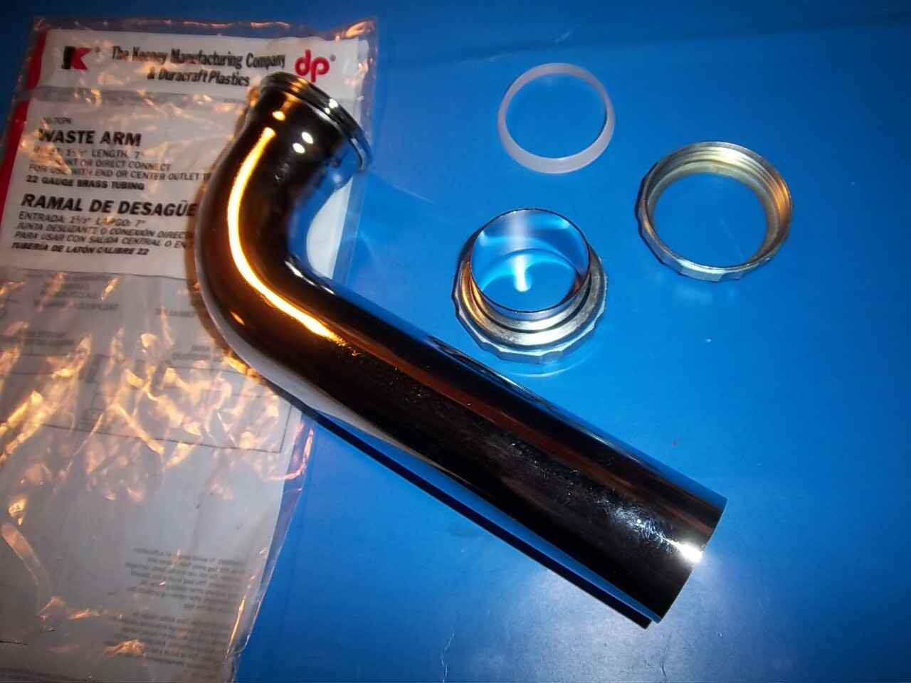 Keeney 16-7CPK Brass Tubing Waste Arm 1-1/2" x 7" Slip Joint Direct Connect