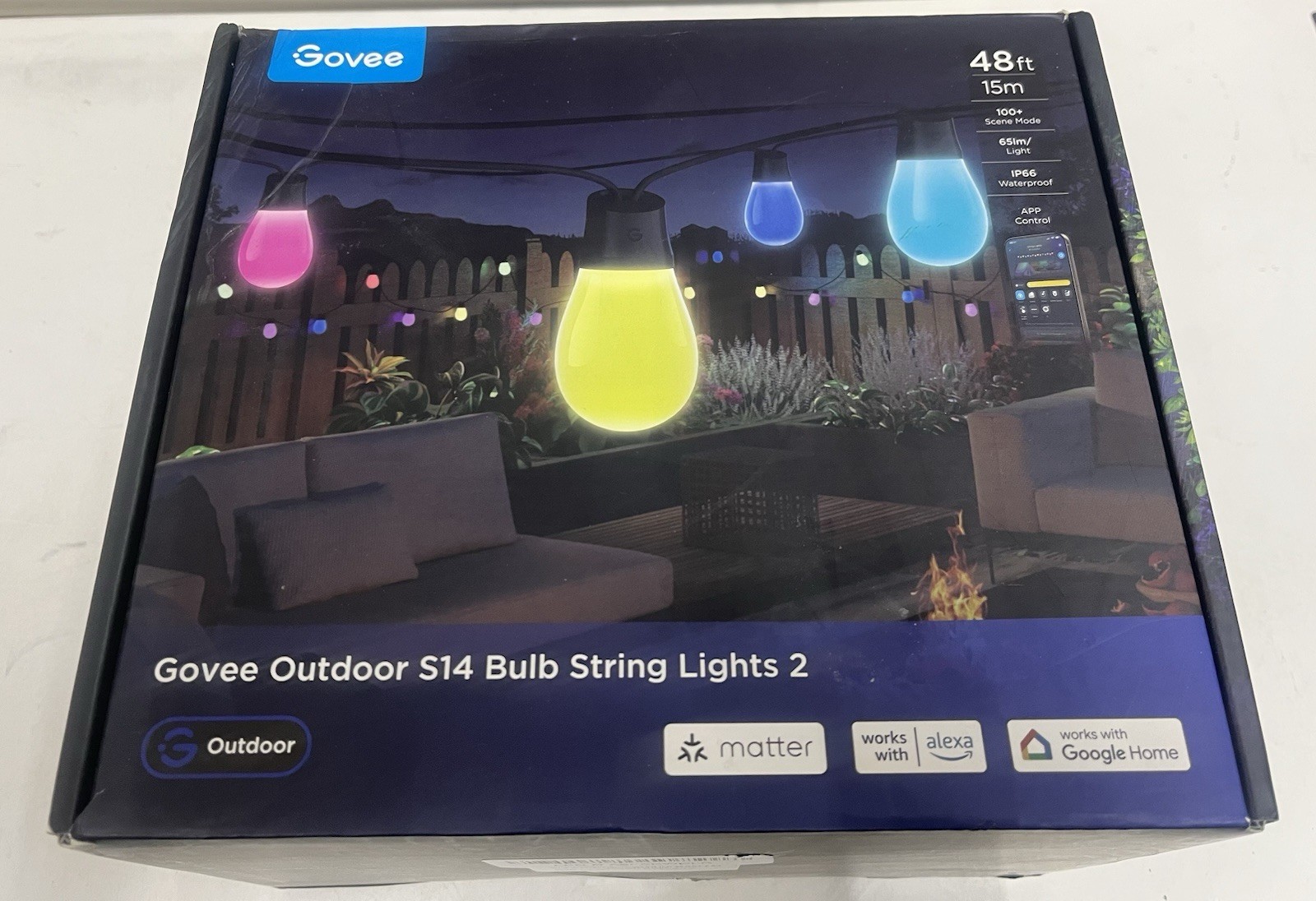 Govee 48ft Outdoor S14 Bulb String Lights 2 Model H702A