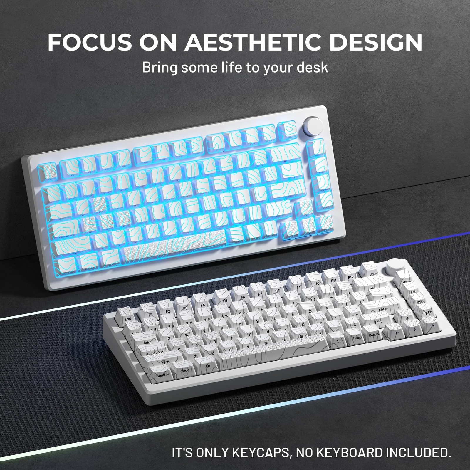HITIME XVX Shine Through Keycaps with IMD Tech, Custom Keycaps 60 75 100 Perc...