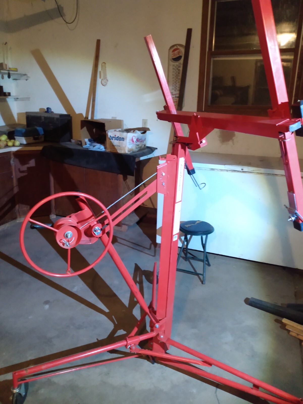 Drywall Rolling Lifter Panel Hoist Jack With Lockable Wheels