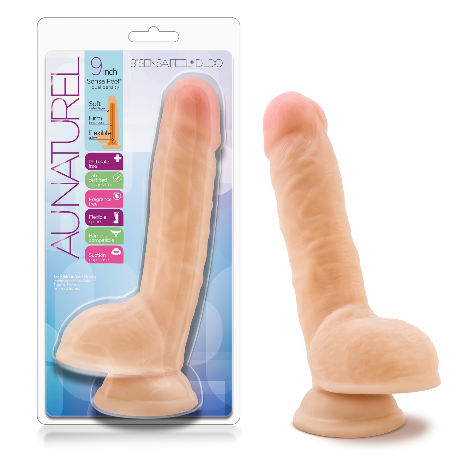 Blush Au Naturel-9''Feel Dual Density Soft Lifelike Realistic Dildo-Suction Cup
