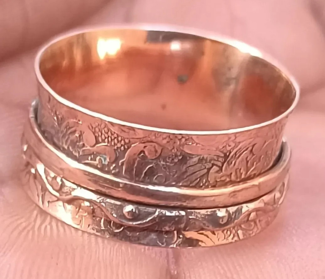 Solid Copper Minimalist Healing Handmade Unisex Spinner Ring