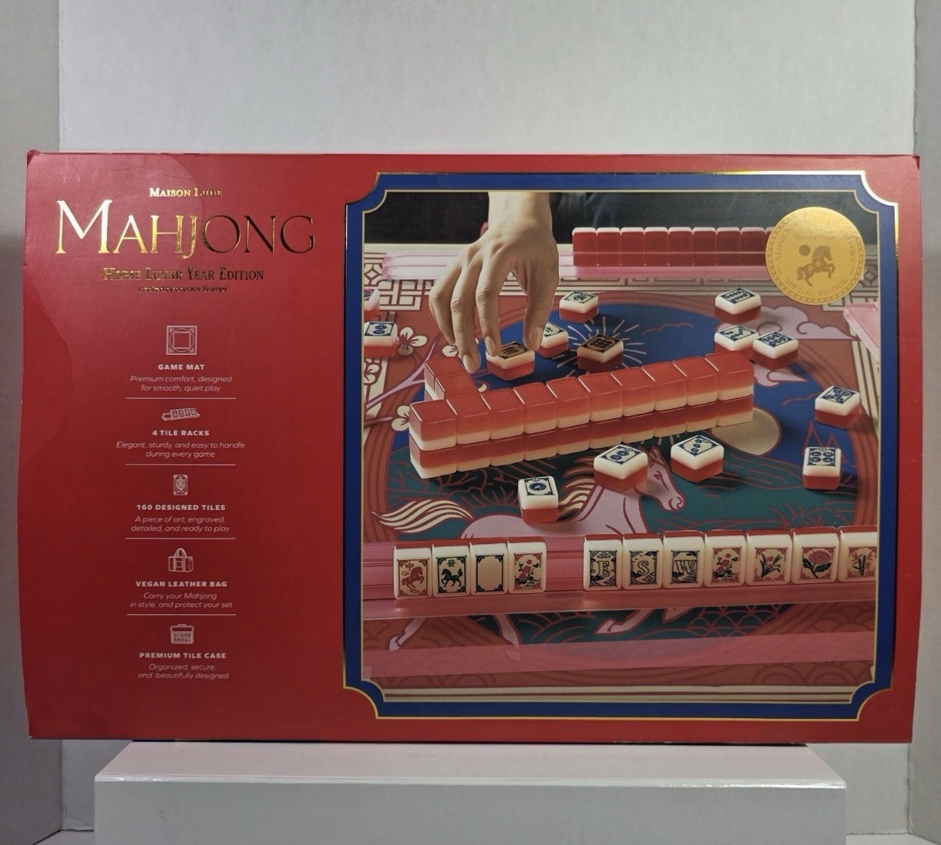 Maison Lude MAHJONG HORSE LUNAR YEAR EDITION - Carry Bag - 160 Tile Set -NIB