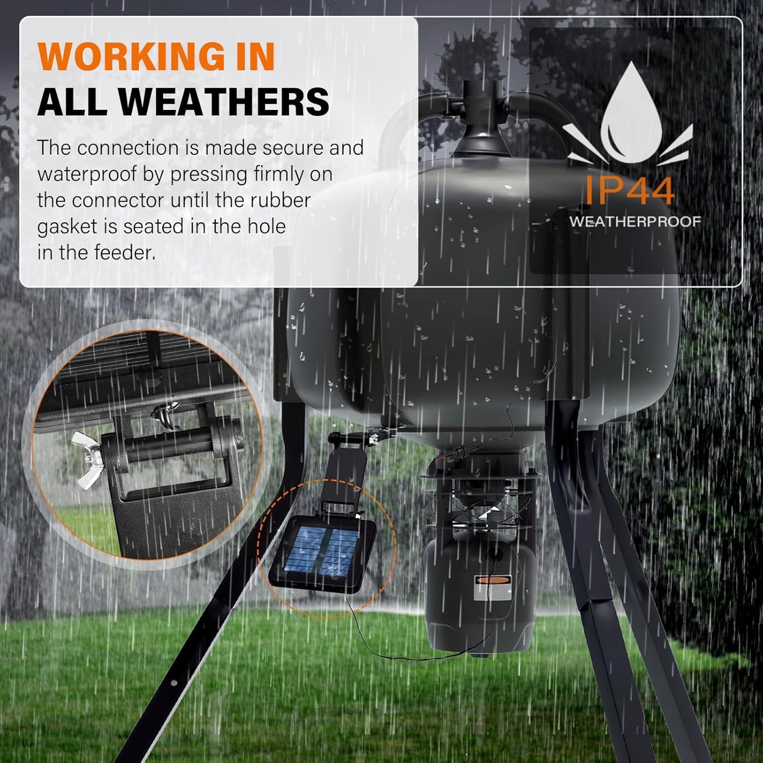 6V Solar Panel for Deer Feeder, Efficient Solar Panel Charger w/Adjustable Mount
