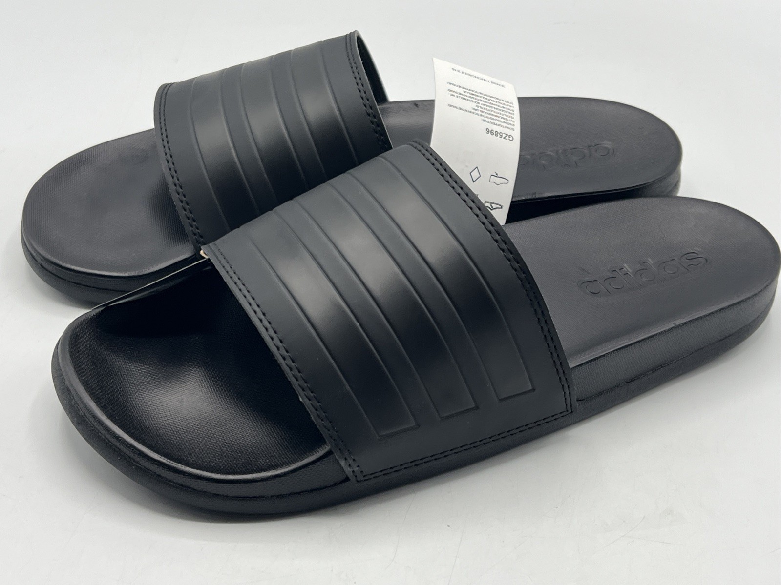Adidas Adilette Comfort Slides Men's Size 7 Triple Black All Black  New!